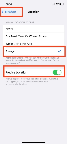 precise location